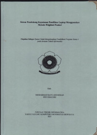 SISTEM PENDUKUNG KEPUTUSAN PEMILIHAN LAPTOP MENGGUNAKAN METODE WEIGHTED PRODUCT