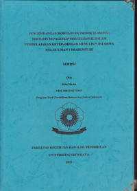 PENGEMBANGAN MODUL ELEKTRONIK (E-MODUL) BERBASIS 3D PAGEFLIP PROFESSIONAL DALAM PEMBELAJARAN KETERAMPILAN MENULIS PUISI SISWA KELAS X MAN 1 PRABUMULIH