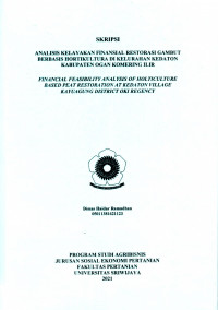 ANALISIS KELAYAKAN FINANSIAL RESTORASI GAMBUT BERBASIS HOLTIKULTURA DI KABUPATEN KEDATON KABUPATEN OGAN KOMERING ILIR