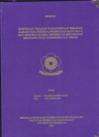 HUBUNGAN TEKANAN PANAS DENGAN TEKANAN DARAH PADA PEKERJA PEMBUATAN BATU BATA DAN GENTENG DI DESA SIDOMULYO KECAMATAN BELITANG OGAN KOMERING ULU TIMUR