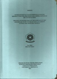 UJI KELENGKETAN TANAH PERMUKAAN BAJAK SINGKAL YANG DILAPISI SENG PADA BERBAGAI KADAR AIR TANAH ULTISOL
