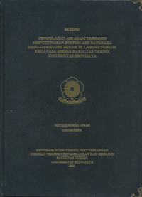 PENGOLAHAN AIR ASAM TAMBANG MENGGUNAKAN BOTTOM ASH BATUBARA DENGAN METODE AERASI DI LABORATORIUM REKAYASA ENERGI FAKULTAS TEKNIK UNIVERSITAS SRIWIJAYA