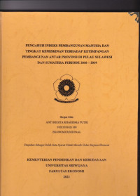 PENGARUH INDEKS PEMBANGUNAN MANUSIA DAN TINGKAT KEMISKINAN TERHADAP KETIMPANGAN PEMBANGUNAN ANTAR PROVINSI DI PULAU SULAWESI DAN SUMATERA PERIODE 2010-2019