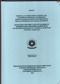 PENDUGAAN UMUR SIMPAN KEMPLANG PALEMBANG MICROWAVE DIKEMAS MENGGUNAKAN PLASTIK POLYPROPILENE DENGAN PENDEKATAN KADAR AIR KRITIS