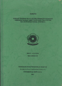 EFIKASI EKSTRAK KAYU MANIS (Cinnamomum burmannii) TERHADAP KADAR SEROTONIN PADA TIKUS PUTIH GALUR WISTAR MODEL INSOMNIA