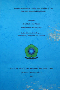 TEACHERS' READINESS ON USING ICT FOR TEACHING AT TWO STATE HIGH SCHOOLS IN PLAJU DISTRICT