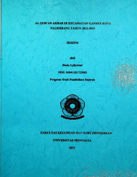 AL QUR'AN AKBAR DI KECAMATAN GANDUS KOTA PALEMBANG TAHUN 2012-2019