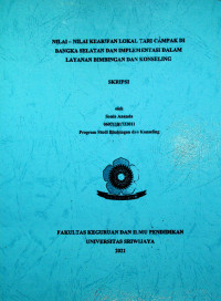 NILAI - NILAI KEARIFAN LOKAL TARI CAMPAK DI BANGKA SELATAN DAN IMPLEMENTASI DALAM LAYANAN BIMBINGAN DAN KONSELING