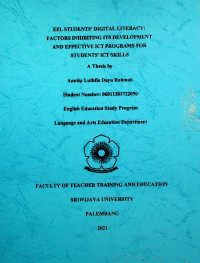 EFL STUDENTS' DIGITAL LITERACY: FACTORS INHIBITING ITS DEVELOPMENT AND EFFECTIVE ICT PROGRAMS FOR STUDENTS' ICT SKILLS