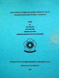 ANALYSIS OF STUDENT LEARNING DIFFICULTIES IN LEARNING ENGLISH AT SMAN 1 BATIPUH