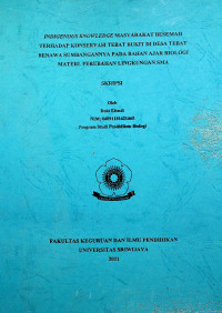 INDIGENOUS KNOWLEDGE MASYARAKAT BESEMAH TERHADAP KONSERVASI TEBAT BUKIT DI DESA TEBAT BENAWA SUMBANGANNYA PADA BAHAN AJAR BIOLOGI MATERI PERUBAHAN LINGKUNGAN SMA