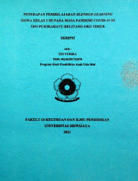 PENERAPAN PEMBELAJARAN BLENDED LEARNING SISWA KELAS 2 SD PADA MASA PANDEMI COVID-19 DI SDN PUJORAHAYU BELITANG OKU TIMUR