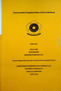 KINERJA INDUSTRI PENGOLHAN BAKSO DI KOTA PALEMBANG