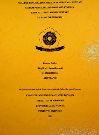 ANALISIS PENGUKURAN KINERJA PERUSAHAAN DENGAN SISTEM PENGHARGAAN BERBASIS KINERJA PADA PT ZIKRUL HAKIM BESTARI CABANG PALEMBANG