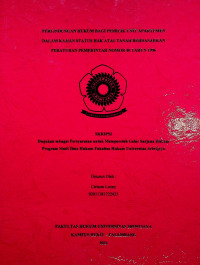 PERLINDUNGAN HUKUM BAGI PEMILIK UNIT APARTEMEN DALAM KAJIAN STATUS HAK ATAS TANAH BERDASARKAN PERATURAN PEMERINTAH NOMOR 40 TAHUN 1996