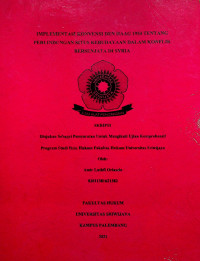 IMPLEMENTASI KONVENSI DEN HAAG 1954 TENTANG PERLINDUNGAN SITUS KEBUDAYAAN DALAM KONFLIK BERSENJATA DI SYRIA