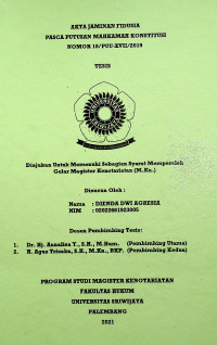 AKTA JAMINAN FIDUSIA PASCA PUTUSAN MAHKAMAH KONSTITUSI NOMOR 18/PUU-XVII/2019