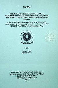 PEMANFAATAN PROTEIN LATEKS SEBAGAI BIOFUNGISIDA PENGENDALI Colletotrichum gloeosporioides Penz & Sacc. PADA TANAMAN KARET (Hevea brasiliensis Mull.Arg)