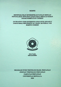 MENINGKATKAN DIVERSIFIKASI PANGAN DENGAN PENGOLAHAN JEWAWUT (Setaria italica) SEBAGAI BAHAN DASAR PEMBUATAN COOKIES