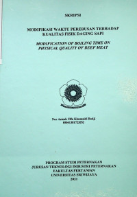 MODIFIKASI WAKTU PEREBUSAN TERHADAP KUALITAS FISIK DAGING SAPI