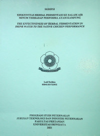 EFEKTIVITAS HERBAL FERMENTASI KE DALAM AIR MINUM TERHADAP PERFORMA AYAM KAMPUNG