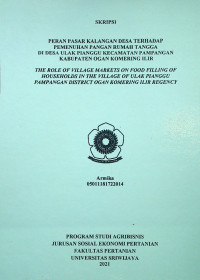 PERAN PASAR KALANGAN DESA TERHADAP PEMENUHAN PANGAN RUMAH TANGGA DI DESA ULAK PIANGGU KECAMATAN PAMPANGAN KABUPATEN OGAN KOMERING ILIR