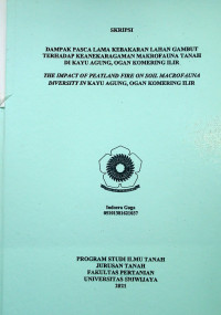 DAMPAK PASCA LAMA KEBAKARAN LAHAN GAMBUT TERHADAP KEANEKARAGAMAN MAKROFAUNA TANAH DI KAYU AGUNG, OGAN KOMERING ILIR