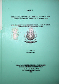 KEMATANGAN TANAH PADA TIPE LUAPAN A DAN B DI LAHAN RAWA PASANG SURUT DESA MULYA SARI