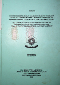 KONTRIBUSI PENDAPATAN USAHATANI JAGUNG TERHADAP PENDAPATAN RUMAH TANGGA PETANI DESA BANGUN SARI KECAMATAN TANJUNG LAGO KABUPATEN BANYUASIN