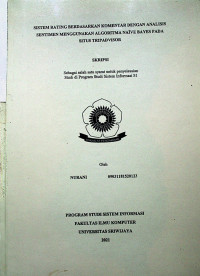 SISTEM RATING BERDASARKAN KOMENTAR DENGAN ANALISIS SENTIMEN MENGGUNAKAN ALGORITMA NAÏVE BAYES PADA SITUS TRIPADVISOR