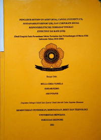 PENGARUH RETURN ON ASSET (ROA), CAPITAL INTENSITY (CI), SUSTAINABILITY REPORT (SR), DAN CORPORATE SOCIAL RESPONSIBILITY (CSR) TERHADAP TINGKAT EFFECTIVE TAX RATE (ETR) (Studi Empiris pada Perusahaan Pertanian dan Pertambangan yang Terdaftar diBursa Efek Indonesia Periode 2016-2020)