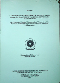 KARAKTERISTIK FISIK DAN KIMIA BUAH NANAS (Ananas comosus (L.) Merr.) POTONG VARIETAS CAYENNE HASIL ULTRASONIKASI