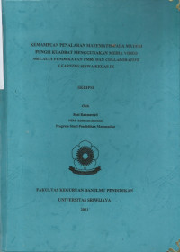 KEMAMPUAN PENALARAN MATEMATIS PADA MATERI FUNGSI KUADRAT MENGGUNAKAN MEDIA VIDEO MELALUI PENDEKATAN PMRI DAN COLLABORATIVE LEARNING SISWA KELAS IX