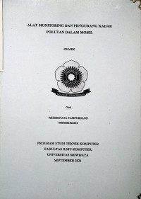 ALAT MONITORING DAN PENGURANG KADAR POLUTAN DALAM MOBIL