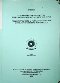 PENGARUH HERBAL FERMENTASI TERHADAP PERFORMA AYAM KAMPUNG SUPER