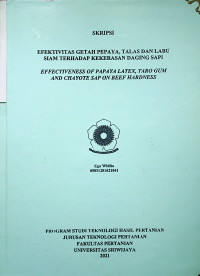 EFEKTIVITAS GETAH PEPAYA TALAS DAN LABU SIAM TERHADAP KEKERASAN DAGING SAPI