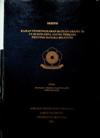 KAJIAN PEMBONGKARAN BATUAN GRANIT DI PT BUMIWARNA AGUNG PERKASA PROVINSI BANGKA BELITUNG