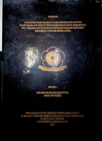 ANALISIS PERUBAHAN PARAMETER KUALITAS BATUBARA DI FRONT PENAMBANGAN DAN STOCKPILE PT. TRIARYANI DENGAN MENGGUNAKAN METODE REGRESI LINEAR BERGANDA