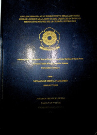 ANALISA PEMANFAATAN ENERGI SURYA SEBAGAI SUMBER ENERGI LISTRIK PADA LAMPU FLOOD LIGHT LED DC DENGAN MENGGUNAKAN PWM SOLAR CHARGE CONTROLLER
