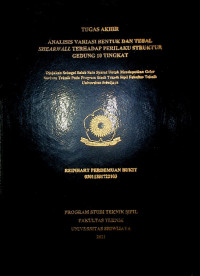 ANALISIS VARIASI BENTUK DAN TEBAL SHEARWALL TERHADAP PERILAKU STRUKTUR GEDUNG 10 LANTAI