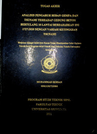 ANALISIS PENGARUH BEBAN GEMPA DAN TSUNAMI TERHADAP GEDUNG BETON BERTULANG 10 LANTAI BERDASARKAN SNI 1727:2020 DENGAN VARIASI KETINGGIAN TSUNAMI