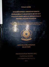 ANALISIS KINERJA STRUKTUR GEDUNG BERDASARKAN VARIASI MUTU BETON DAN WILAYAH GEMPA DENGAN MENGGUNAKAN METODE ANALISIS PUSHOVER