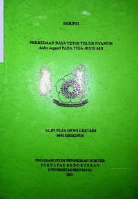 PERBEDAAN DAYA TETAS TELUR NYAMUK Aedes aegypti PADA TIGA JENIS AIR