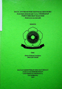 DAYA ANTIBAKTERI EKSTRAK BIJI DUKU (Lansium domesticum Corr.) TERHADAP PERTUMBUHAN BAKTERI Enterococcus faecalis