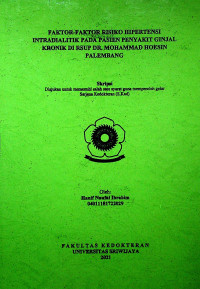 FAKTOR-FAKTOR RISIKO HIPERTENSI INTRADIALITIK PADA PASIEN PENYAKIT GINJAL KRONIK DI RSUP DR. MOHAMMAD HOESIN PALEMBANG