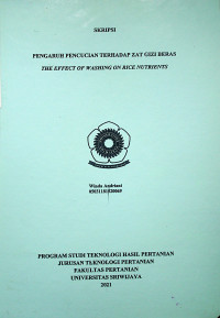 PENGARUH PENCUCIAN TERHADAP ZAT GIZI BERAS