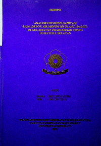 ANALISIS HYGIENE SANITASI PADA DEPOT AIR MINUM ISI ULANG (DAMIU) DI KECAMATAN PRABUMULIH TIMUR SUMATERA SELATAN