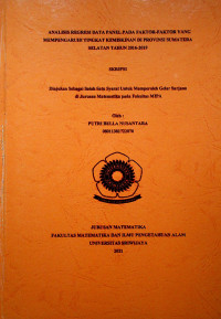 ANALISIS REGRESI DATA PANEL PADA FAKTOR-FAKTOR YANG MEMPENGARUHI TINGKAT KEMISKINAN DI PROVINSI SUMATERA SELATAN TAHUN 2016-2019