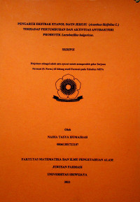 PENGARUH EKSTRAK ETANOL DAUN JERUJU (Acanthus ilicifolius L.) TERHADAP PERTUMBUHAN DAN AKTIVITAS ANTIBAKTERI PROBIOTIK Lactobacillus bulgaricus.