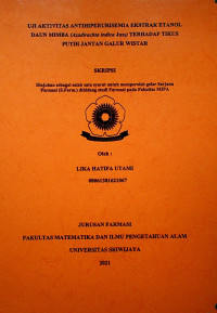 UJI AKTIVITAS ANTIHIPERURISEMIA EKSTRAK ETANOL DAUN MIMBA (AZADIRACHTA INDICA JUSS) TERHADAP TIKUS PUTIH JANTAN GALUR WISTAR